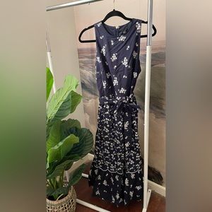 Ann Taylor Floral Navy Dress